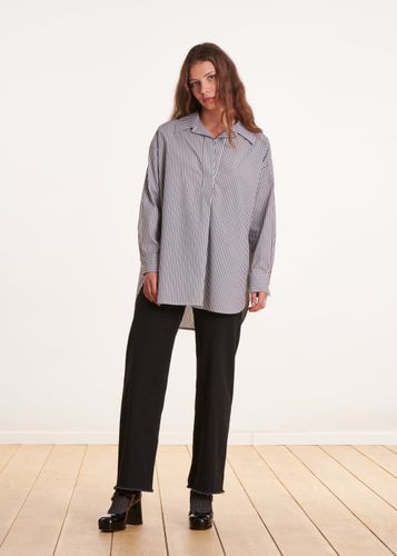 Chemise oversize longue à rayures blanc et noir - La Fée Maraboutée - Modalova