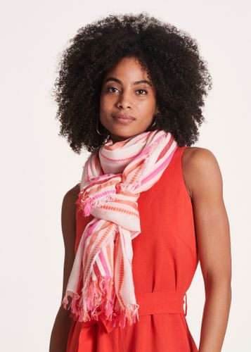 Foulard à rayures rose et orange - La Fée Maraboutée - Modalova