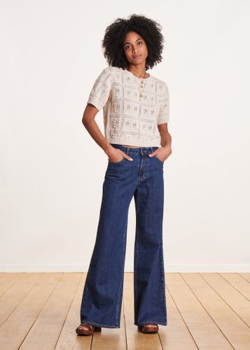 Jean large taille haute en coton biologique - La Fée Maraboutée - Modalova