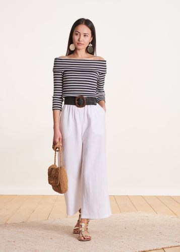 Pantalon droit 7/8ème à taille élastique - La Fée Maraboutée - Modalova