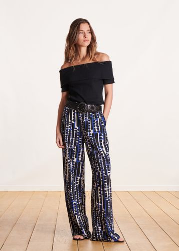 Pantalon fluide à imprimé taille élastique - La Fée Maraboutée - Modalova