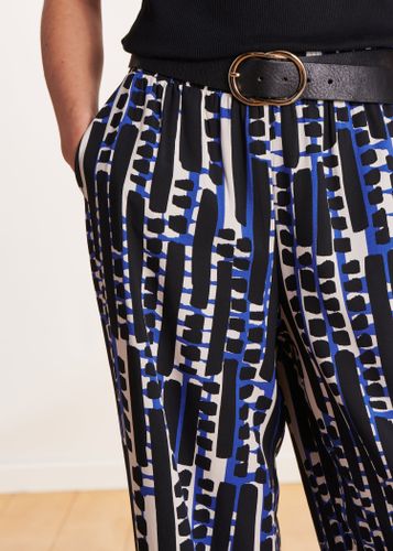 Pantalon fluide à imprimé taille élastique - La Fée Maraboutée - Modalova
