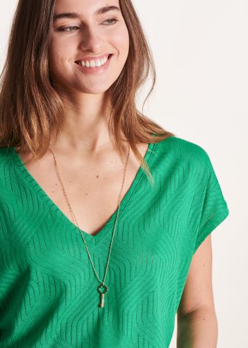 T-shirt ample vert en lyocell à manches courtes - La Fée Maraboutée - Modalova