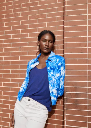 Veste courte en coton à imprimé tie & dye - La Fée Maraboutée - Modalova