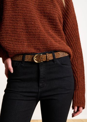 Ceinture en cuir effet léopard marron - La Fée Maraboutée - Modalova