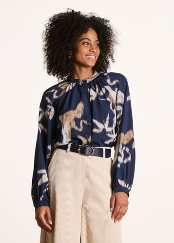 Chemise bleu marine ample à imprimé - La Fée Maraboutée - Modalova