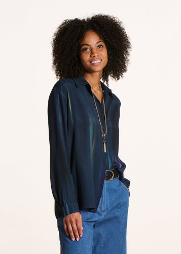 Chemise ample bleu foncé irisé - La Fée Maraboutée - Modalova