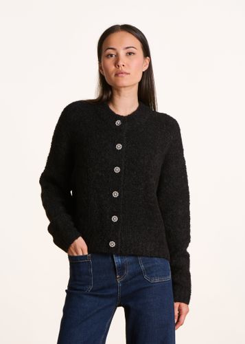 Gilet noir en maille bouclette - La Fée Maraboutée - Modalova