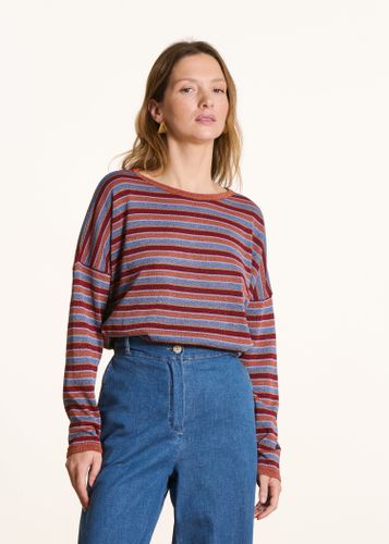 Pull en maille irisée à rayures multicolores - La Fée Maraboutée - Modalova