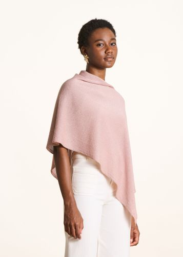 Pull cape en maille fine irisée rose clair - La Fée Maraboutée - Modalova