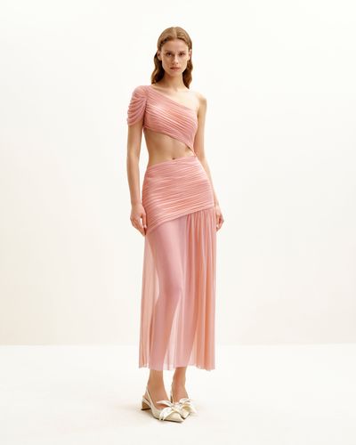 Robe en maille plissée Mia - Rose poudré - JW PEI - Modalova