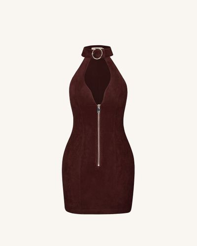 Robe courte à col licou Ruby avec fermeture éclair - Rouge Café - JW PEI - Modalova
