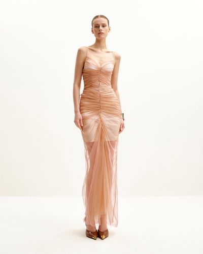 Robe de Soirée Drapée en Maille Piper - Cannelle - JW PEI - Modalova