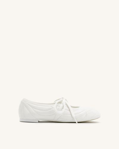 Ballerines à lacets avec surpiqûres Erika - Blanc - JW PEI - Modalova