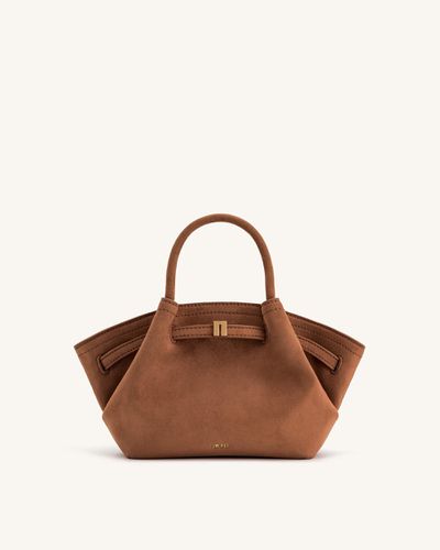 Sac fourre-tout mini Hana en faux suède - Marron - JW PEI - Modalova