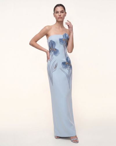 Iris Robe longue bustier brodée - Bleu clair - JW PEI - Modalova