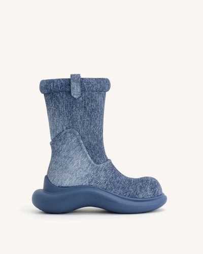 Bottes de Pluie Zoie en Denim Gaufré - Bleu - JW PEI - Modalova