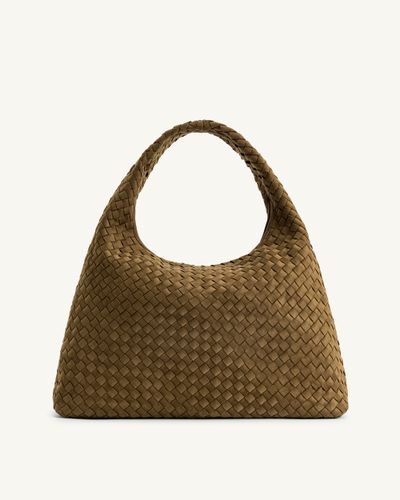 Sac à bandoulière tressé en suédine Iaura - Vert olive - JW PEI - Modalova