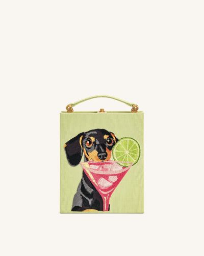 Taya-Sac Clutch en forme de livre à motif de chiot - Vert clair - JW PEI - Modalova