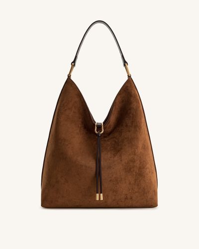 Sac à Épaule en Daim Synthétique Aria - Marron - JW PEI - Modalova