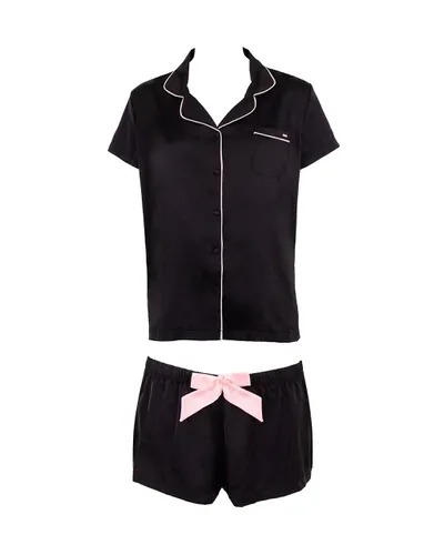 Abigail Shirt and Short Set Black/Pale pink - Bluebella - US - Modalova