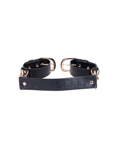 Zadie Faux Leather Cuffs Black/Gold - Bluebella - Modalova