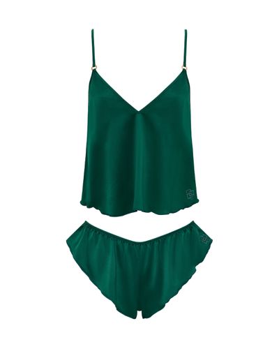 Faye Luxury Satin Cami and Short Set Aventurine Green - Bluebella - US - Modalova