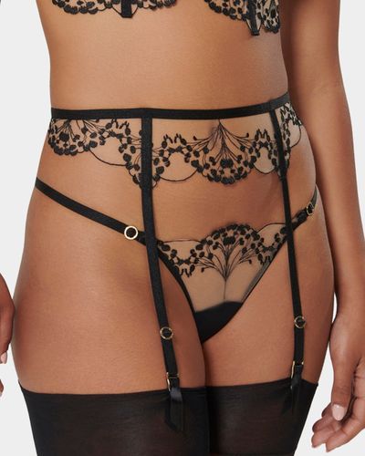 Marisa Garter Belt Black/Sheer - Black / S - Bluebella - Modalova