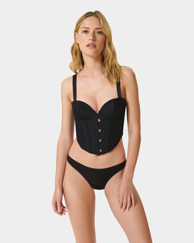 Jean Luxury Satin Wired Corset Black - Bluebella - US - Modalova