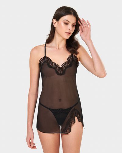 Trista Short Chemise and Thong Set Black - Bluebella - US - Modalova