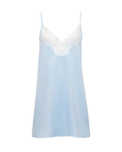 Bluebella Isabella Luxury Satin Short Chemise Ice Water Blue/White - S - Bluebella - US - Modalova