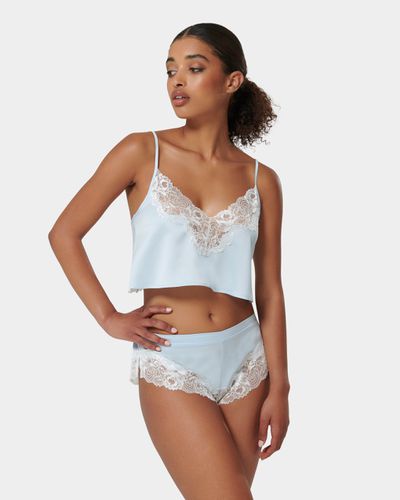 Isabella Luxury Satin Cami and Short Set Ice Water Blue/White - Blue / L - Bluebella - US - Modalova