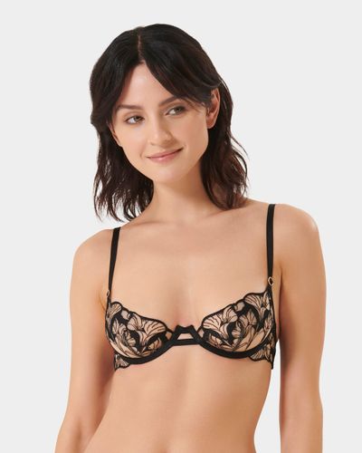 Kalmia Floral Embroidered Bra Black - Black / 30A - Bluebella - US - Modalova