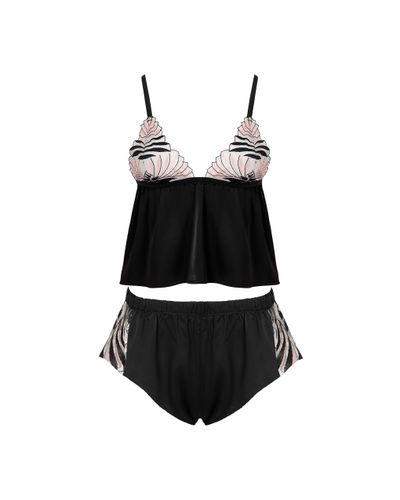 Bluebella Katerine Luxury Satin Cami and Short Set /Pearl/Sheer - S - Bluebella - US - Modalova