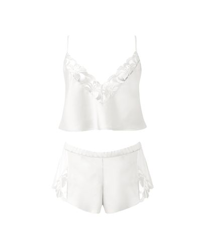 Bluebella Leonora Luxury Satin Cami and Short Set White/Sheer - S - Bluebella - US - Modalova