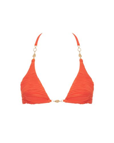 Bluebella Orta Triangle Bikini Top Hot Coral - L - Bluebella - US - Modalova