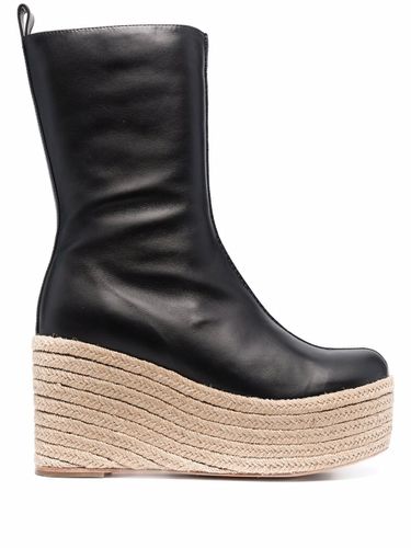 Nayla& Leather Wedge Boots - Paloma barcelo' - Modalova