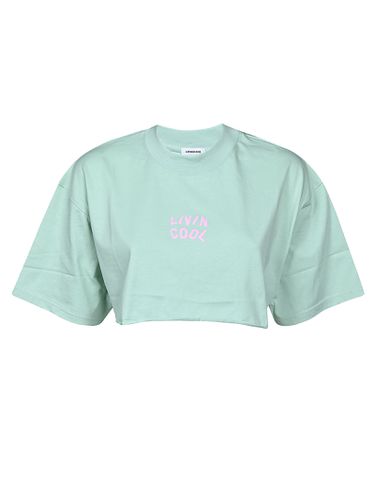 Cotton Oversized Crop Logo T-shirt - Livincool - Modalova