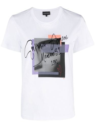 Printed Cotton T-shirt - Emporio Armani - Modalova