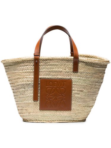 Basket Raffia And Leather Tote Bag - Loewe Paula's Ibiza - Modalova