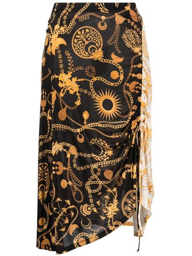 Printed Viscose Midi Skirt - Marine Serre - Modalova