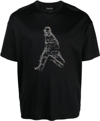 Printed Cotton T-shirt - Emporio Armani - Modalova