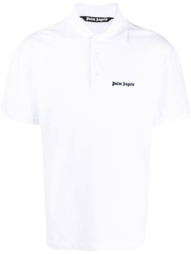 Embroidered Logo Cotton Polo Shirt - Palm Angels - Modalova