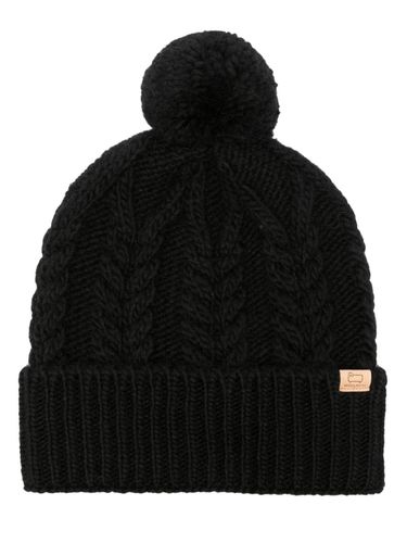 Wool Cable Pom Pom Beanie - Woolrich - Modalova