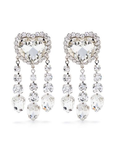 Crystal Heart Pendants Earrings - Alessandra Rich - Modalova