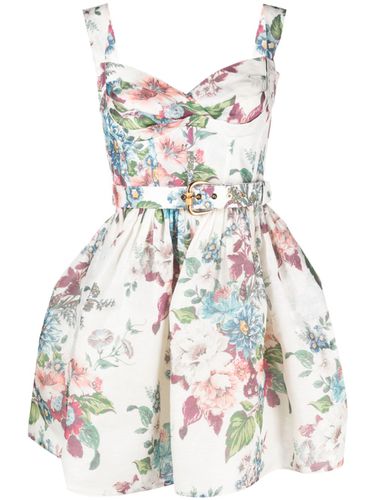 Floral Print Linen And Silk Blend Mini Dress - Zimmermann - Modalova