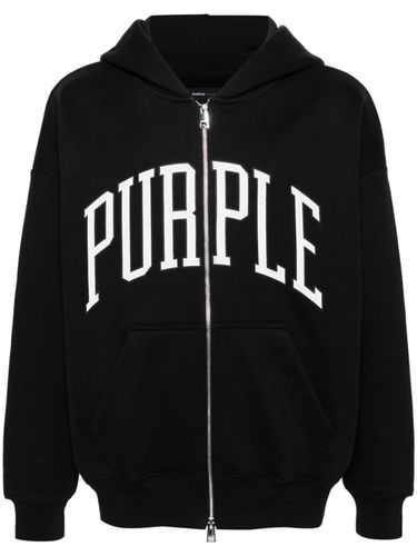 Logo Cotton Full Zip Hoodie - Purple brand - Modalova