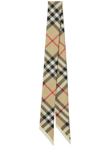 BURBERRY - Check Motif Silk Foulard - Burberry - Modalova