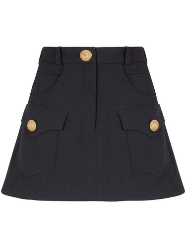 BALMAIN - Buttoned Wool Mini Skirt - Balmain - Modalova