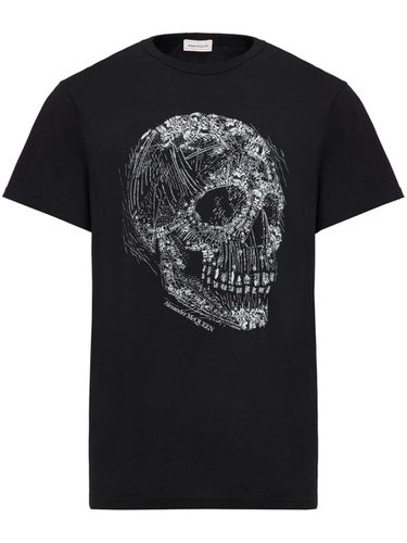 Crystal Skull Print Organic Cotton T-shirt - Alexander McQueen - Modalova